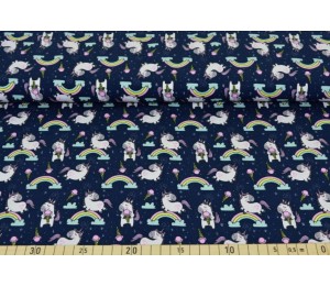 Jersey - Zuckerwatte Einhorn dunkelblau